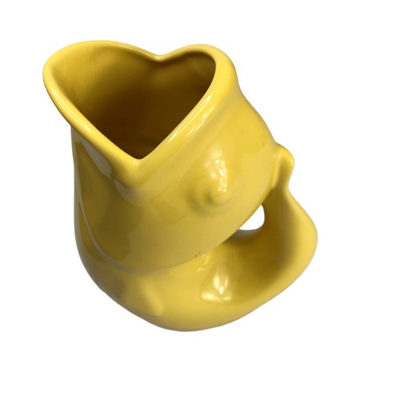 New NWT GURGLEPOT Yellow Fish.  Ceramic Makes noises when you pour liquid Large - Picture 3 of 8